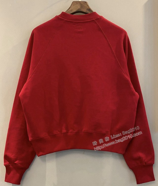 Ami專櫃2023FW新款插肩logo發泡印花純棉衛衣 男女同款 tzy3033